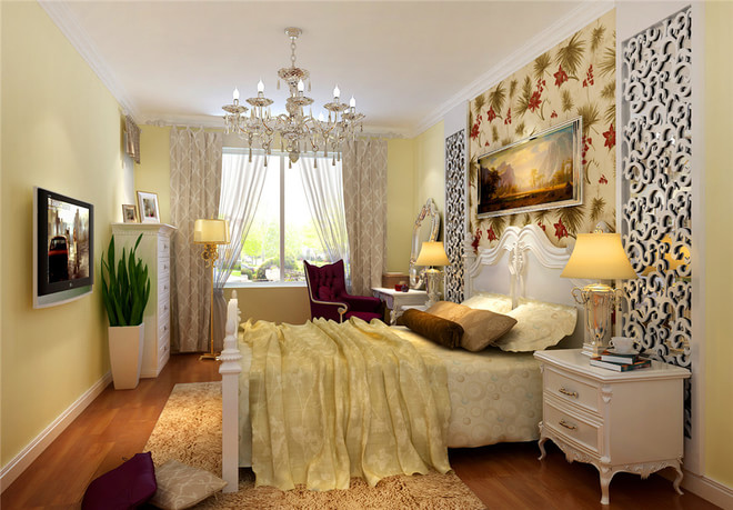 三居 欧式 卧室图片来自亚光亚装饰在浣溪谷 三居室 简欧风格的分享