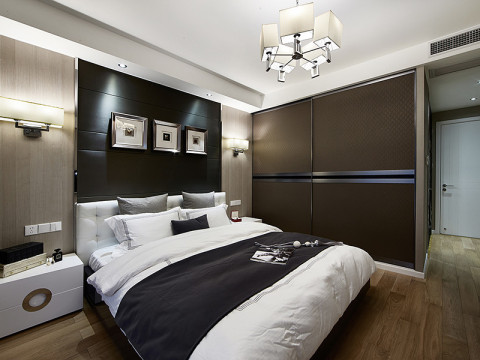 日升装饰 卧室图片来自装修设计芳芳在130平现代混搭4居的分享