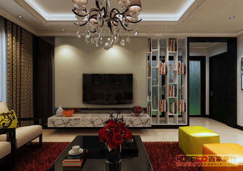 简约 二居 客厅图片来自百家装饰杨乐乐在首创国际城98平的分享