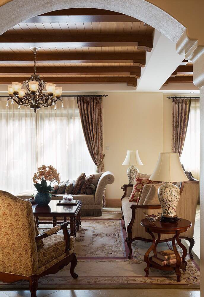 美式 别墅 客厅图片来自实创装饰上海公司在300平别墅美式风格装修的分享