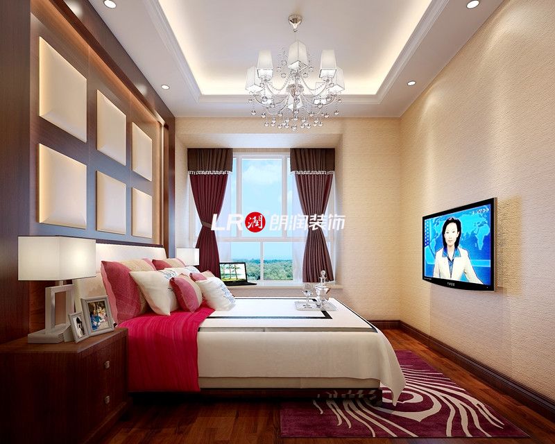 新中式 现代 三居 卧室图片来自朗润装饰工程有限公司在城市春天112 新中式风格的分享