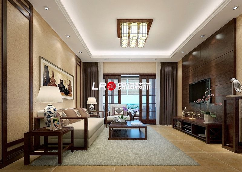 新中式 现代 三居 客厅图片来自朗润装饰工程有限公司在城市春天112 新中式风格的分享