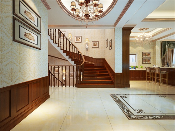 欧式 别墅 楼梯图片来自天津科艺隆装饰在科艺隆-保利海棠湾-欧式风格的分享