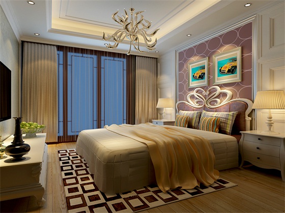 欧式 别墅 卧室图片来自天津科艺隆装饰在科艺隆-保利海棠湾-欧式风格的分享