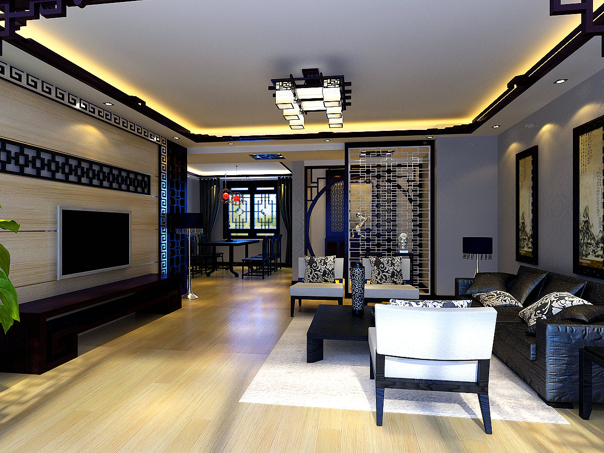 三居 中式 客厅图片来自实创装饰晶晶在丽都华庭117平3居室中式中国风的分享
