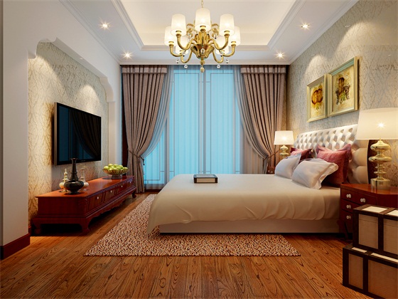 欧式 别墅 卧室图片来自天津科艺隆装饰在科艺隆-保利海棠湾-欧式风格的分享