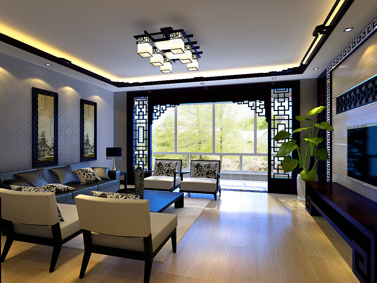 三居 中式 阳台图片来自实创装饰晶晶在丽都华庭117平3居室中式中国风的分享