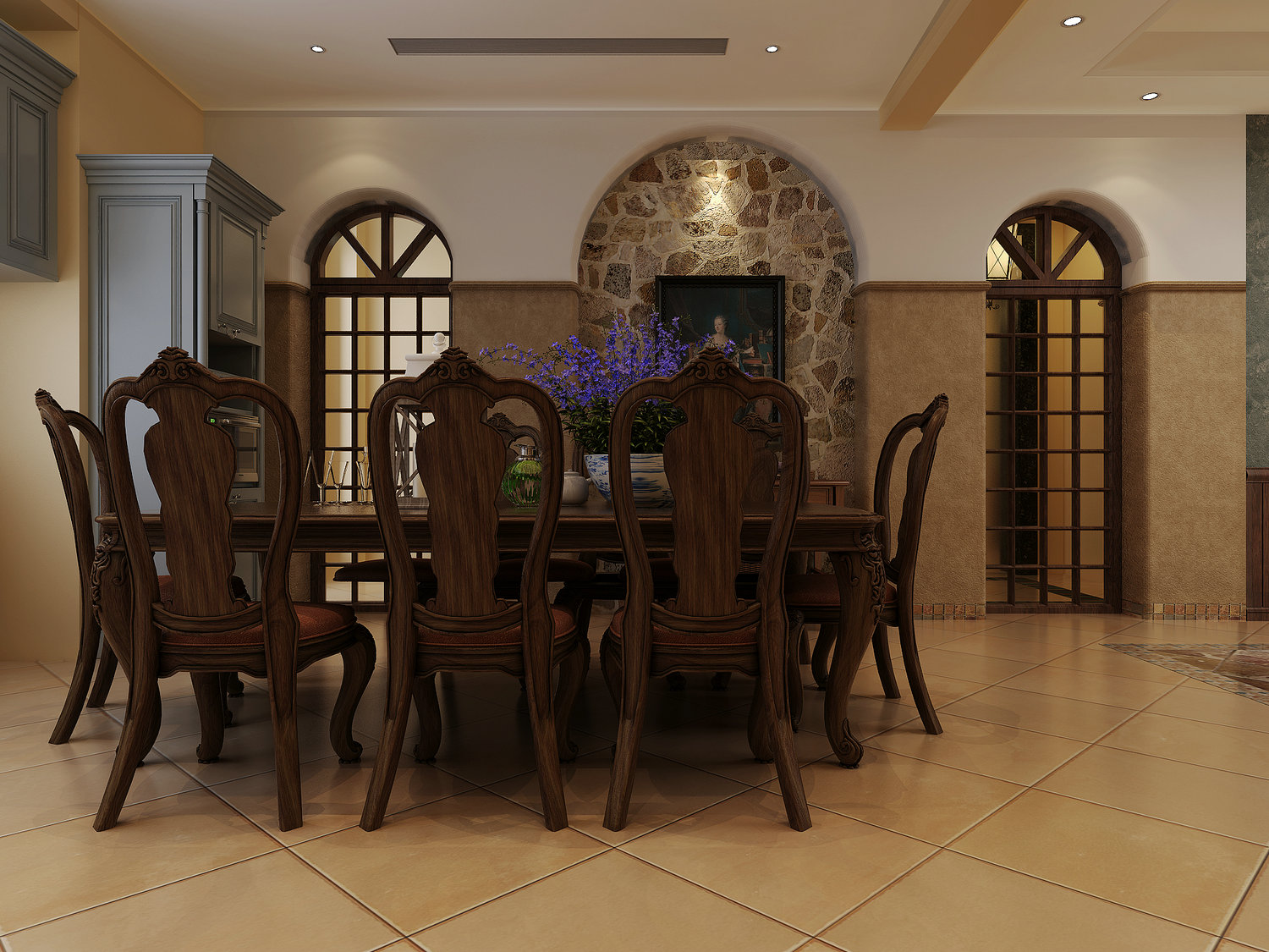 四居 大户型 美式 古典 餐厅图片来自实创装饰晶晶在万业紫辰苑230平美式古典四居的分享