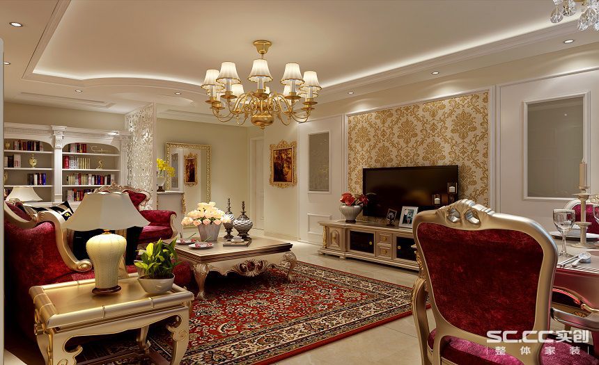 客厅图片来自交换空间刘杨成室内设计师在90平欧式设计的分享