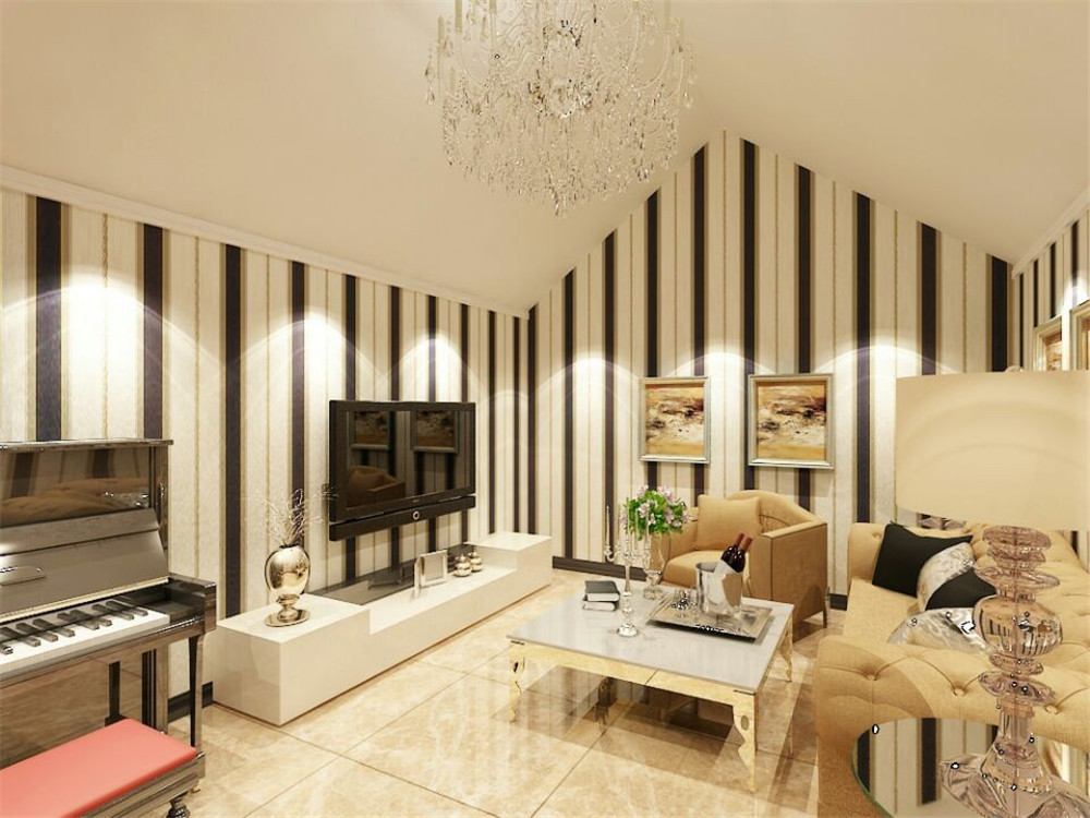 客厅图片来自天津科艺隆装饰在和泓四季恋成-两室两厅一卫的分享