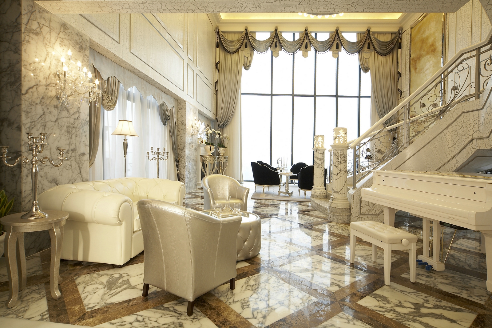 客厅图片来自别墅装修设计yan在惬意生活-欧式风格香江别墅的分享
