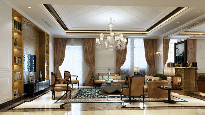 别墅装饰 室内设计 地中海 客厅图片来自峰上大宅装饰长沙在中粮北纬——地中海风格的分享