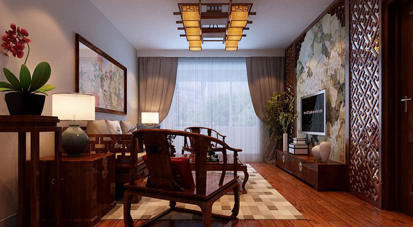 中式 二居 白领 收纳 80后 小资 客厅图片来自实创装饰百灵在中式风格梅市口路西府景园的分享