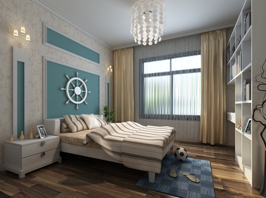 美式 二居 卧室图片来自湖南点石家装在钱隆首府的分享