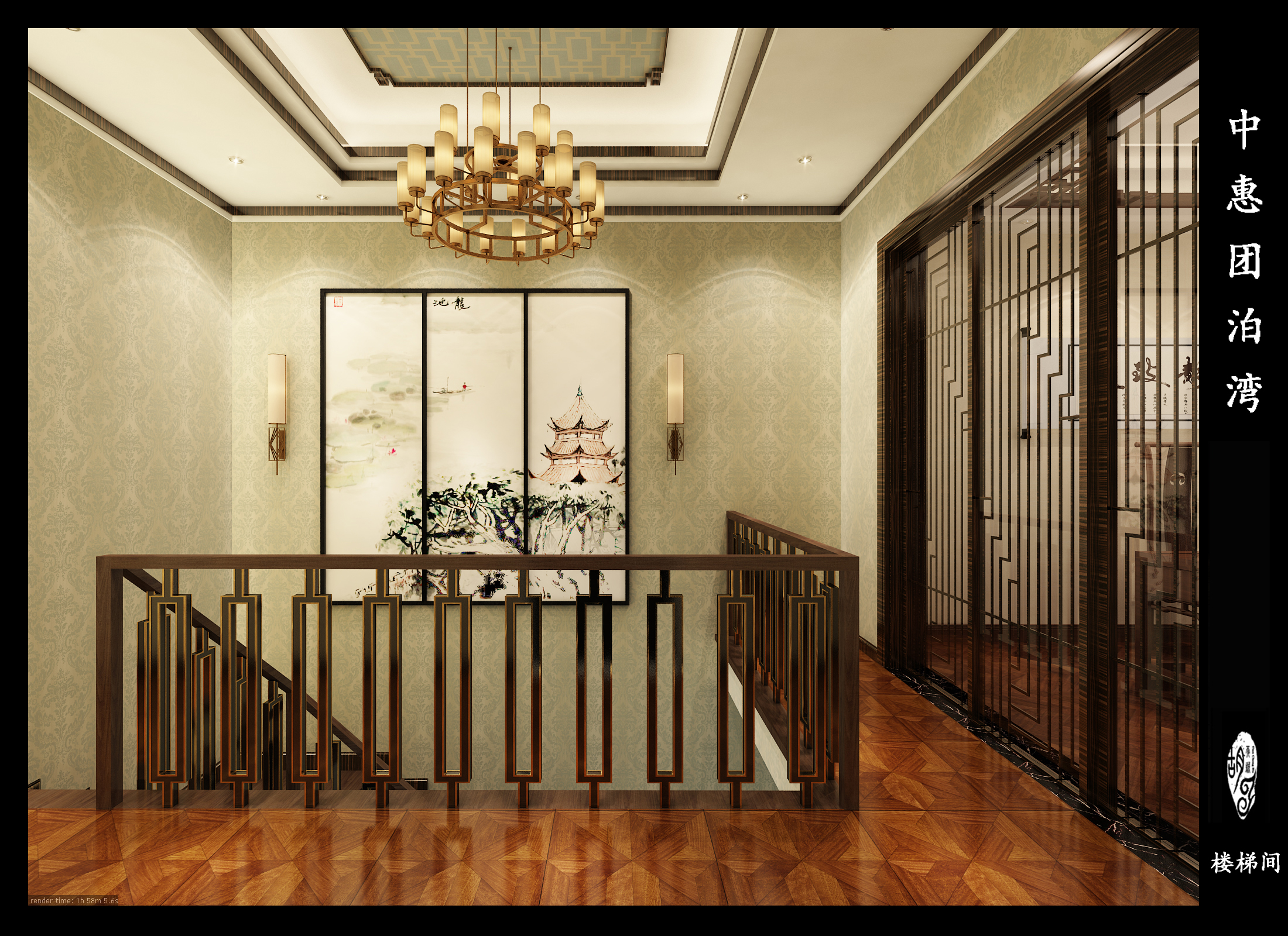 别墅 楼梯图片来自Rebecca852在中惠团泊湾-中式风格的分享
