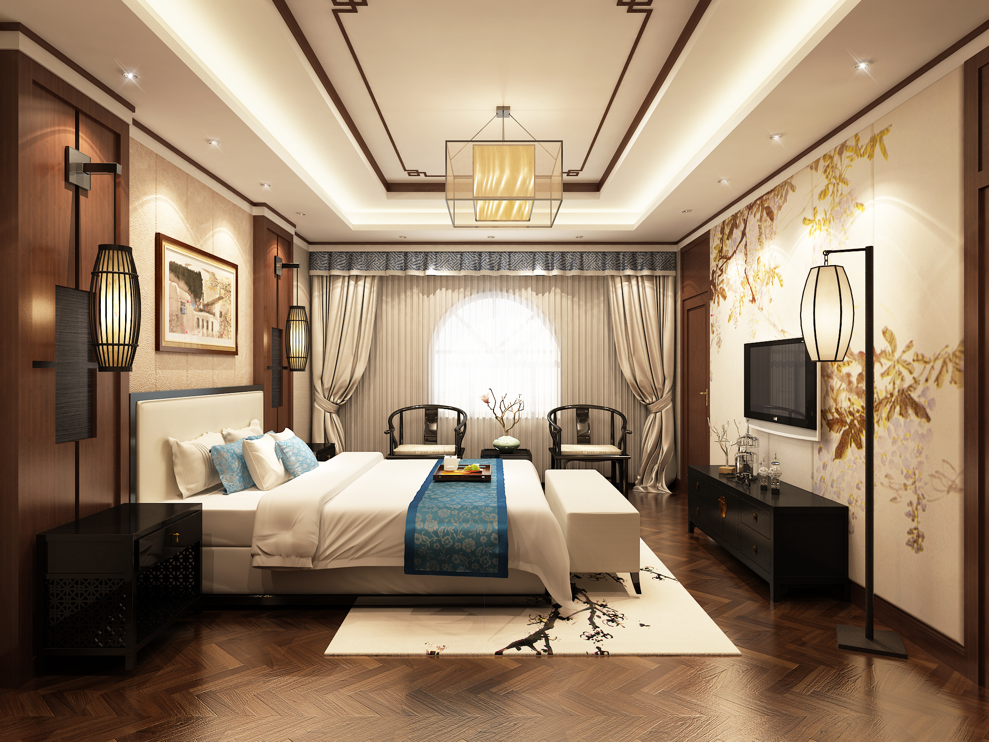 别墅 卧室图片来自Rebecca852在中惠团泊湾-中式风格的分享
