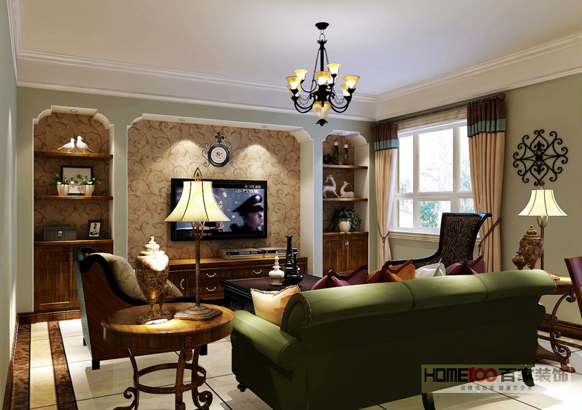 三居 美式 客厅图片来自百家装饰杨乐乐在中海寰宇天下140的分享