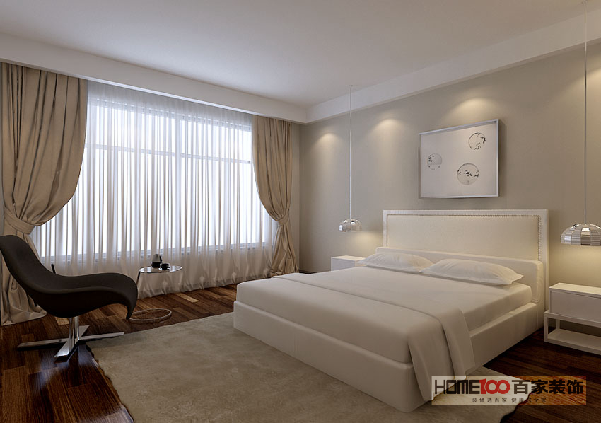 大户型 现代 卧室图片来自百家装饰杨乐乐在龙湖紫都城的分享