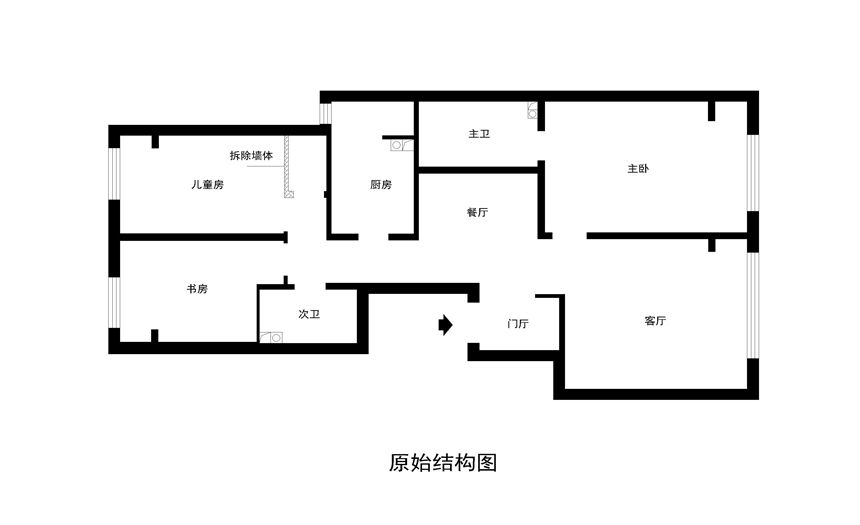 户型图图片来自交换空间刘杨成室内设计师在简约中式温馨小三居的分享