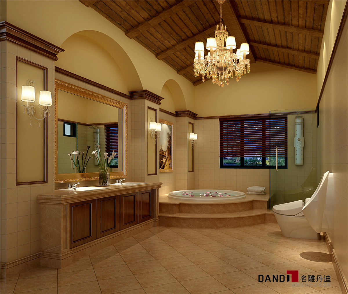 古典欧式 别墅 奢华，大气 卫生间图片来自名雕丹迪在古典欧式的分享