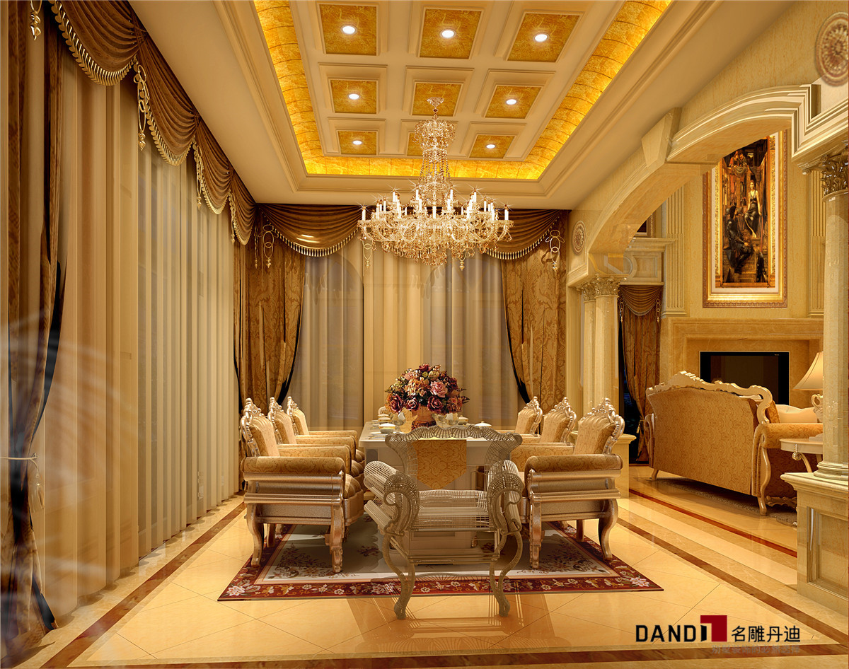古典欧式 别墅 奢华，大气 餐厅图片来自名雕丹迪在古典欧式的分享