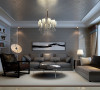 客厅整体设计效果，色彩方面由灰色和白色整体控制。