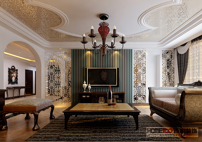 三居 欧式 客厅图片来自百家装饰杨乐乐在保利康桥149平的分享