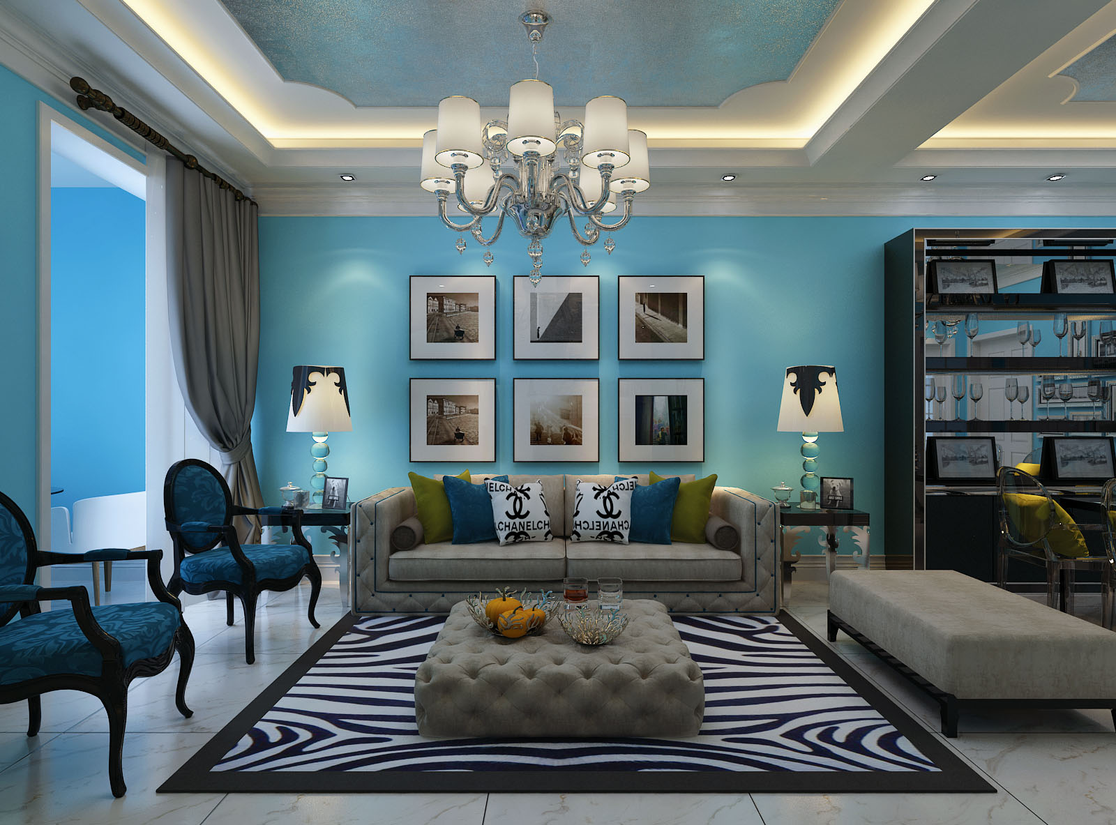 客厅图片来自159xxxx8729在蓝砖120平方新式地中海的分享