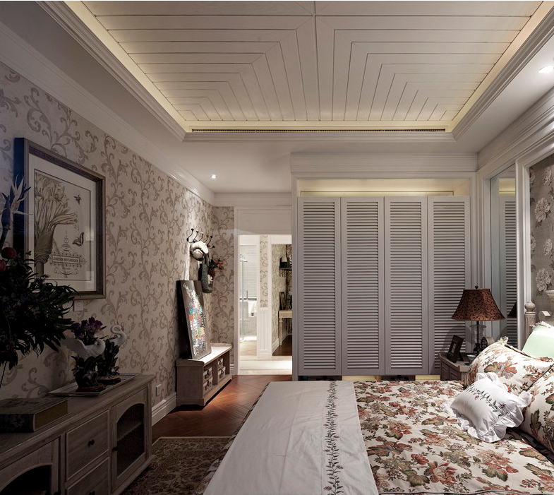 日升装饰 卧室图片来自装修设计芳芳在盛隆广场104美式乡村三居的分享