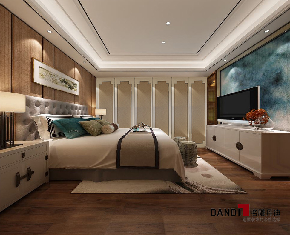 新中式别墅 沉静、淡定 丰富灵动 卧室图片来自名雕丹迪在赋有东方文化内涵的分享