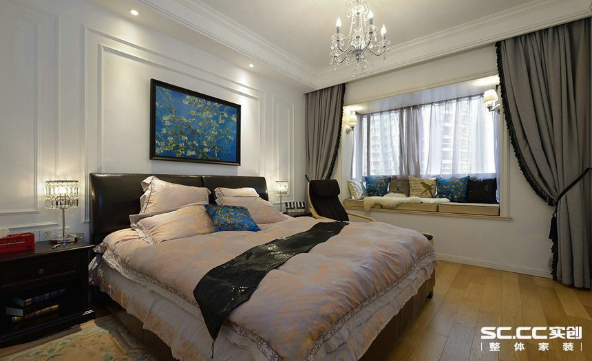 简约 美式 二居 婚房装修 卧室图片来自实创装饰上海公司在小清新简美风格婚房的分享