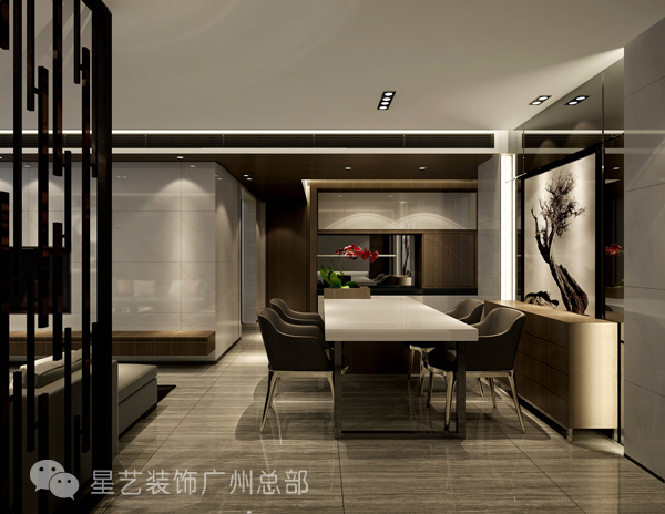 现代 三居 客厅 卧室 餐厅图片来自星艺装饰集团广州总部在中海璟晖160平现代风格的分享