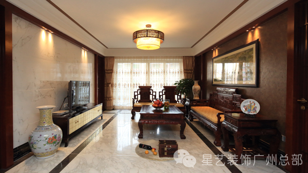 混搭 中式 简约 客厅图片来自星艺装饰集团广州总部在两套房子改造后的混搭风的分享