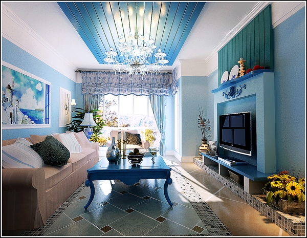 客厅图片来自西安日升装饰在大兴九臻89平米地中海风格的分享