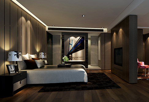 现代 三居 客厅 卧室 卧室图片来自星艺装饰集团广州总部在中海璟晖160平现代风格的分享