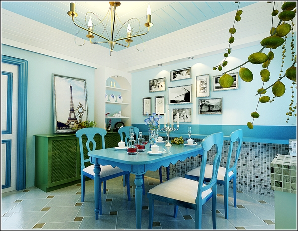 餐厅图片来自西安日升装饰在大兴九臻89平米地中海风格的分享