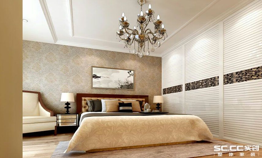 简约 欧式 三居 白领 收纳 80后 小资 卧室图片来自实创装饰百灵在龙珠公寓140平米舒适温馨的分享