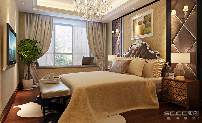 欧式 白领 卧室图片来自实创家居装饰在银领国际奢华典雅欧式风格的分享