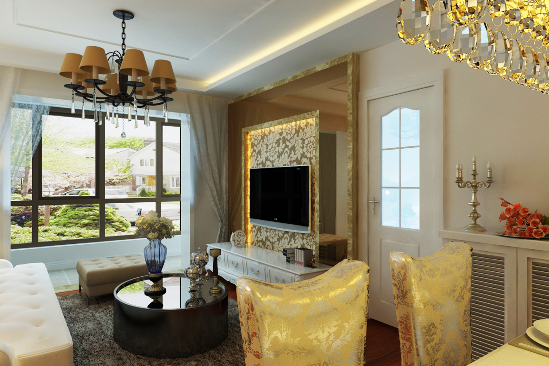 二居 欧式 装修公司 白领 客厅图片来自孙进进在2居室小户型简欧风格设计案例的分享