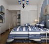 卧室使用蓝白搭配，轻新自然。