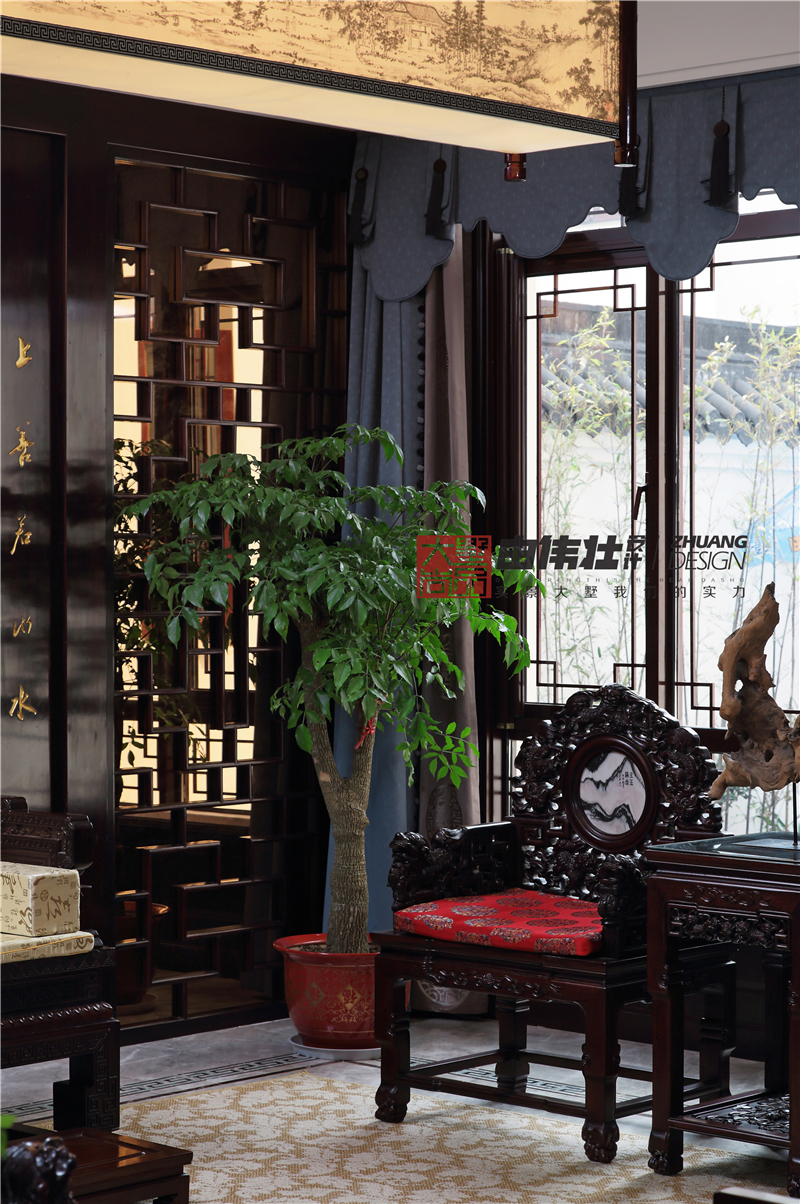 别墅 中式 大墅施工 大墅尚品 客厅图片来自大墅尚品-由伟壮设计在『匠心』—中式风格的分享