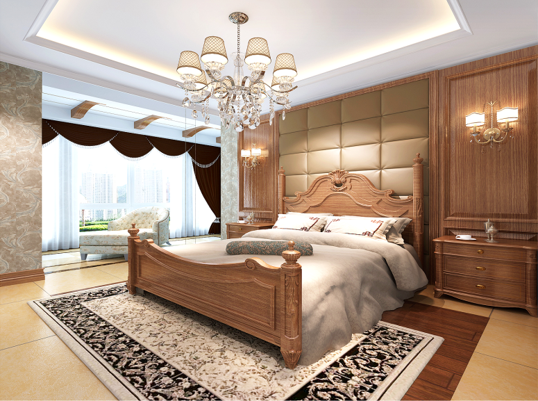 卧室图片来自西安日升装饰在白桦林间新古典的分享