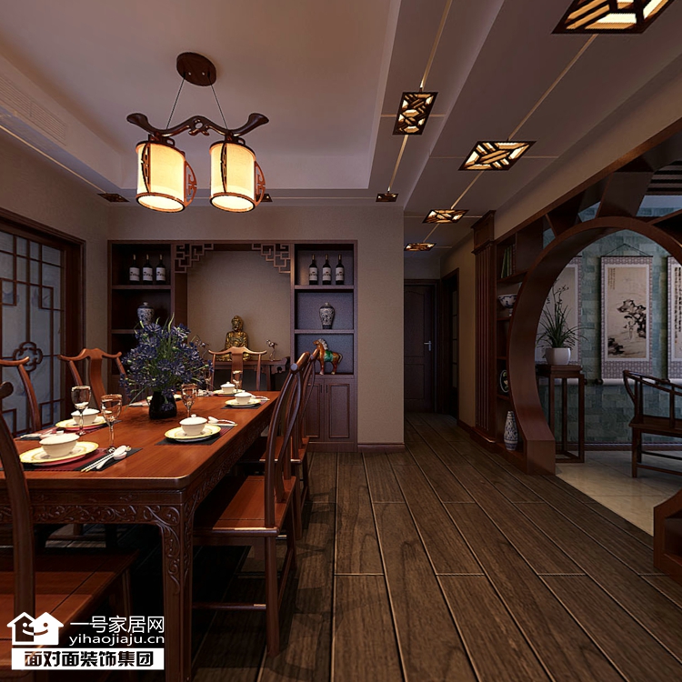 大华南湖 中式风格 三居室 一号家居网 餐厅图片来自武汉一号家居在大华南湖公园世家153平中式风格的分享