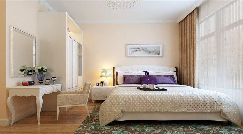 简约 欧式 二居 白领 收纳 80后 卧室图片来自实创装饰百灵在欧式温馨典雅85平米装修的分享