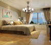 卧室设计：
通过一些配饰很好的诠诠释出现代简约的简洁，大方的感觉。卧室以蓝白条纹壁纸搭配浅咖色墙漆来表现，素雅，温馨。