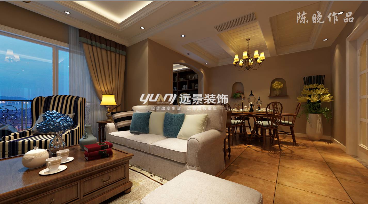 现代 美式 客厅图片来自重庆远景装饰_张其斌在现代美式 客厅效果图的分享