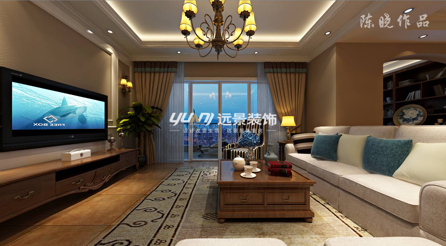现代 美式 客厅图片来自重庆远景装饰_张其斌在现代美式 客厅效果图的分享