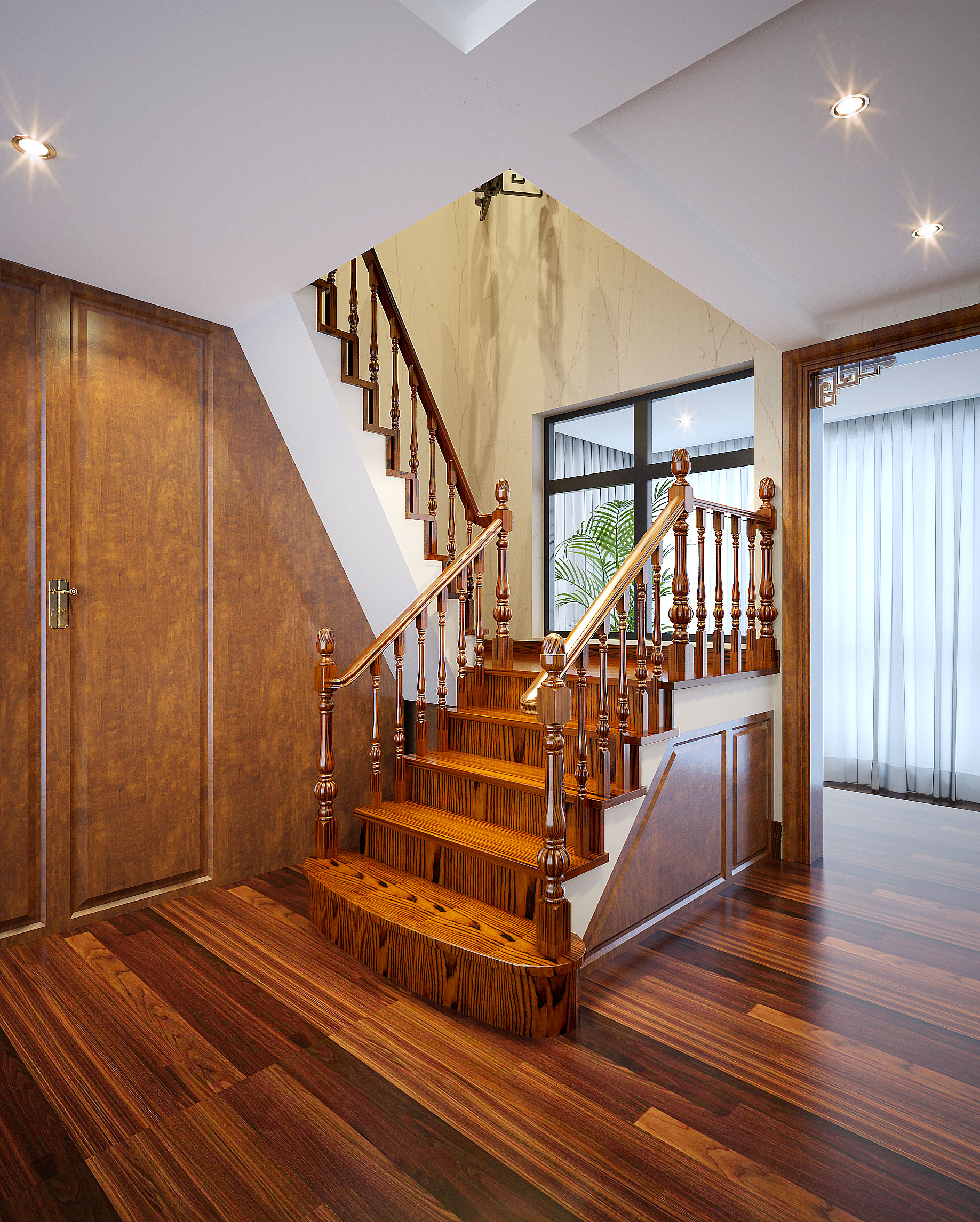 别墅 楼梯图片来自昆明易百装饰-km100zs在翠湖俊园新中式风格的分享