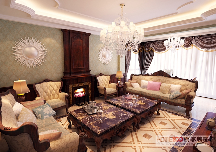 欧式 别墅 客厅图片来自百家装饰杨乐乐在碧桂园峰景园别墅的分享