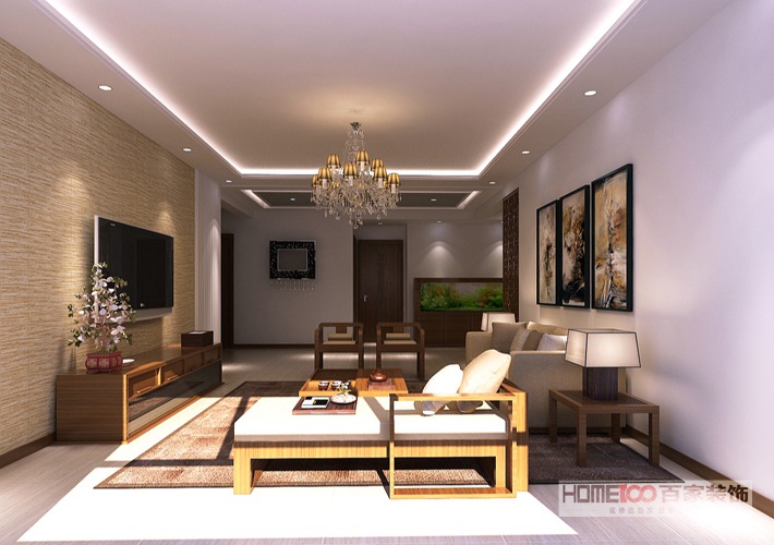装修设计、 家装、 大户型 中式风格 客厅图片来自百家装饰杨乐乐在阳光100 中式的分享
